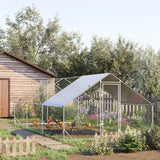 PawHut 10' x 20' x 6.5' Steel Frame Chicken Run with Waterproof and Anti-UV Cover, Lockable Door