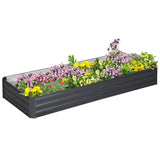 Outsunny 8' x 3' x 1' Galvanized Metal Raised Garden Bed, Dark Gray