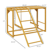 PawHut Wooden Chicken Activity Play Structure With Swing Set, Chicken Coop Toy, Natural