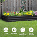 Outsunny 8' x 3' x 1' Galvanized Metal Raised Garden Bed, Dark Gray