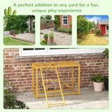 PawHut Wooden Chicken Activity Play Structure With Swing Set, Chicken Coop Toy, Natural