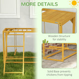 PawHut Wooden Chicken Activity Play Structure With Swing Set, Chicken Coop Toy, Natural