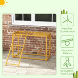 PawHut Wooden Chicken Activity Play Structure With Swing Set, Chicken Coop Toy, Natural