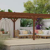 Outsunny 12' x 20' Wooden Pergola, Brown
