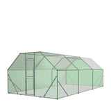 TMG Industrial 10' x 20' Wire Mesh Chicken Run Shelter Coop, Galvanized Steel, 200 Sq-Ft, Lockable Gate, PVC Coated Mesh
