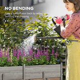 Outsunny 7.4' x 1.8' x 2.6' Elevated Wooden Planter Bed with Bed Liner & Drain Holes, Gray