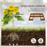 Outsunny 8' x 8' x 1' Galvanized Metal Raised Garden Bed, Customizable Layout, Brown