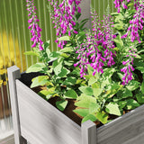 Outsunny 7.4' x 1.8' x 2.6' Elevated Wooden Planter Bed with Bed Liner & Drain Holes, Gray