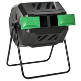 Outsunny Tumbling Compost Bin, Dual Chamber Rotating Composter, 43 Gallon, Green