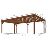 Outsunny 12' x 20' Wooden Pergola, Brown