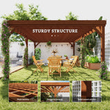 Outsunny 12' x 20' Wooden Pergola, Brown