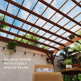 Outsunny 12' x 20' Wooden Pergola, Brown