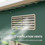 Outsunny 7' x 4' Metal Storage Shed with Dual Locking Doors, 2 Air Vents and Steel Frame, Green