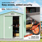 Outsunny 7' x 4' Metal Storage Shed with 2 Sliding Doors, 4 Air Vents, Light Green