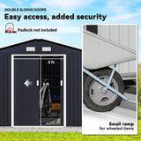 Outsunny 11' x 9' Metal Storage Shed with Double Sliding Doors, Dark Gray