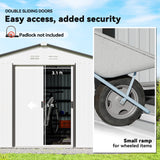 Outsunny 11' x 9' Metal Storage Shed with Double Sliding Doors, Silver
