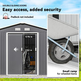 Outsunny 11' x 9' Metal Storage Shed with Double Sliding Doors, Gray