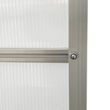 Outsunny 8' x 6' Polycarbonate Greenhouse with Aluminum Frame, Adjustable Roof Vent, Rain Gutters, and Sliding Door, Silver