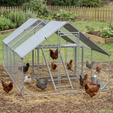 PawHut Chicken Activity Play Structure With Swing Set, Multiple Perches & Hen Ladder, Gray