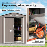 Outsunny 7' x 4' Metal Storage Shed with 2 Sliding Doors, 4 Air Vents, Gray