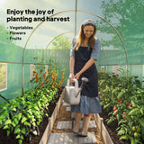 Outsunny 14.6' L x 6.5' W x6.6' H  Walk-in Hoop Greenhouse with PE Cover, Zippered Mesh Door, 2 Support Rods, Green