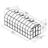 8' x 20' Extra Large Barn-Style Weatherproof Walk-In Greenhouse With Roof Vents