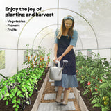 Outsunny 14.6' L x 6.5' W x 6.6' H  Walk-in Hoop Greenhouse with PE Cover, Zippered Mesh Door, 2 Support Rods, White