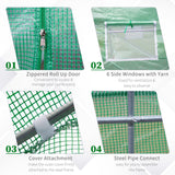 Outsunny 11.5' L x 10' W x 6.5' H Walk-in Tunnel Greenhouse with PE Cover, Zippered Door, 6 Mesh Windows, Green