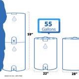 WaterPrepared 55 Gallon Blue Water Storage Tank
