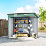 Outsunny 7' x 4' Metal Storage Shed with Dual Locking Doors, 2 Air Vents and Steel Frame, Green