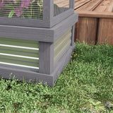 Outsunny 48" x 24" x 32.25" Raised Garden Bed, Wooden Cold Frame Greenhouse Cover, Gray