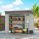 Outsunny 7' x 4' Metal Storage Shed with Dual Locking Doors, 2 Air Vents and Steel Frame, Silver