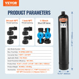 VEVOR Whole House Salt Free Descaler for 5-8 Person Family, 1,100,000 Gallon Use, 1" NPT & 3/4" NPT