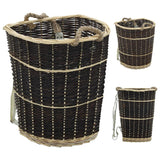 vidaXL Firewood Backpack with Carrying Belts Natural Willow Log Rack Carrier-5