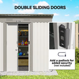 Outsunny 7' x 4' Metal Storage Shed with Dual Locking Doors, 2 Air Vents and Steel Frame, Silver