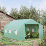 Outsunny 11.5' L x 10' W x 6.5' H Walk-in Tunnel Greenhouse with PE Cover, Zippered Door, 6 Mesh Windows, Green